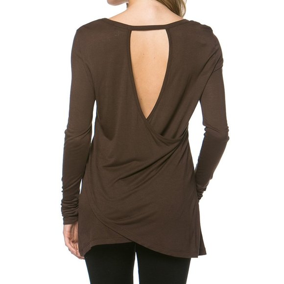 Brown Cross-Back Tee - Women - Picture 1 of 2
